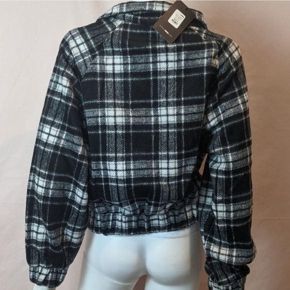 Fashion Nova Soft Plaid Truth Or Daring Full Zip Jacket size Small - Picture 4 of 6